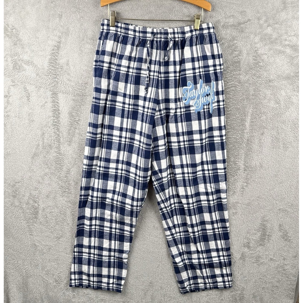 Taylor Swift Fearless Taylor's‎ Version Pajama Pants Womens L Navy Plaid Flannel